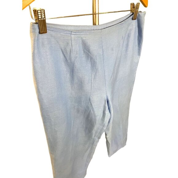David N Blue Side Zip Ankle Linen Pants Sz 8 - Picture 4 of 12